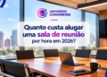 Sala de reunião moderna para aluguel por hora em 2026 – Universo Coworking